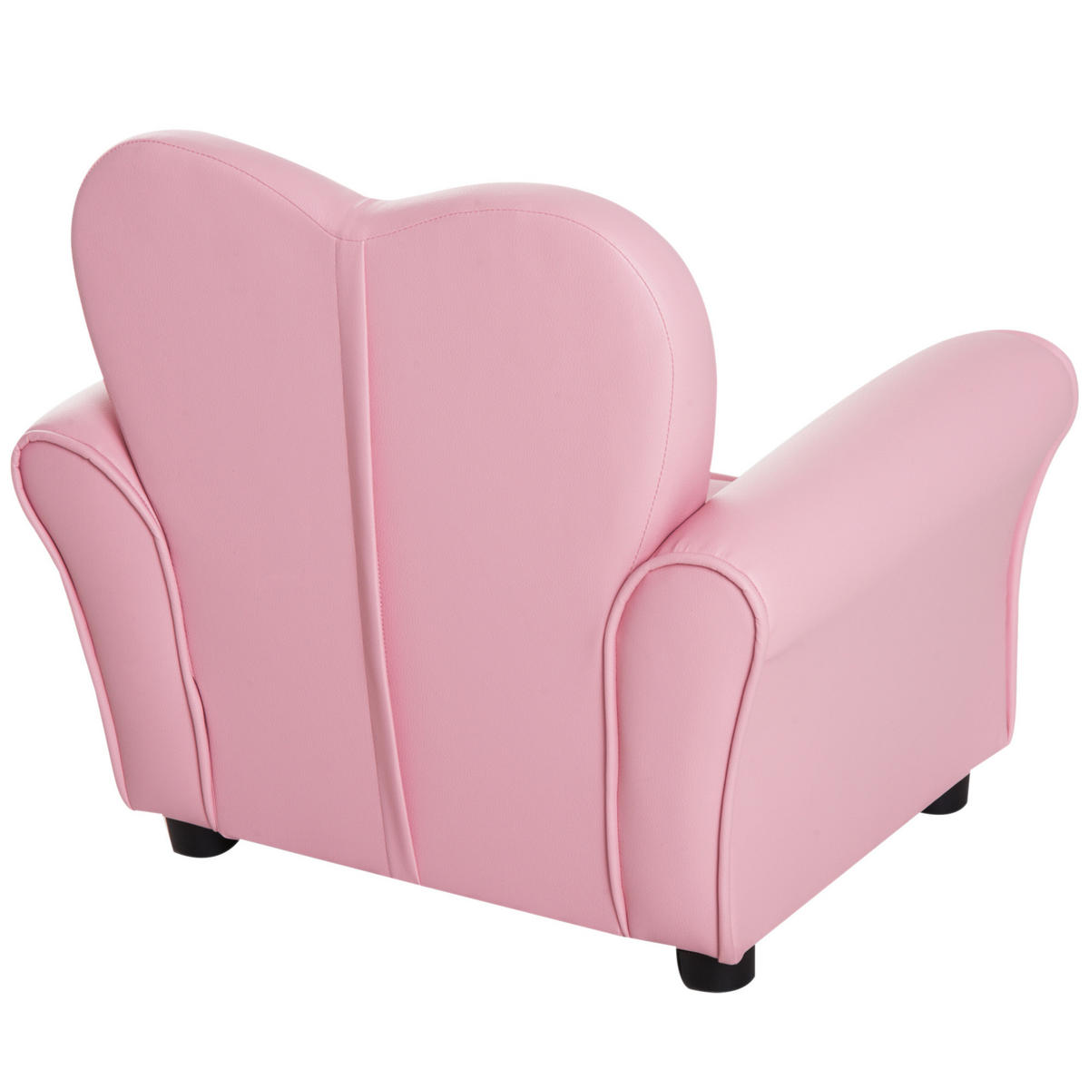 KINDERSESSEL DE-10385 mit Kristallknöpfen & Holzfüßen Rosa - Pink, Kunststoff (41.5/49/59cm) - ComfortXL
