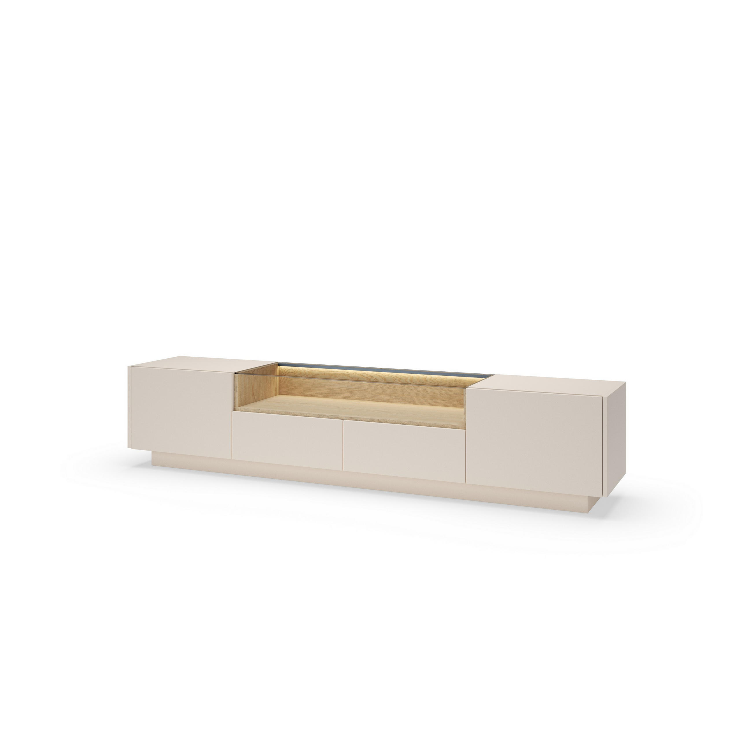 LOWBOARD PORTA 203/43,4/39,5 cm, Beige - Beige, Holzwerkstoff (203/43.4/39.5cm) - MASSENO