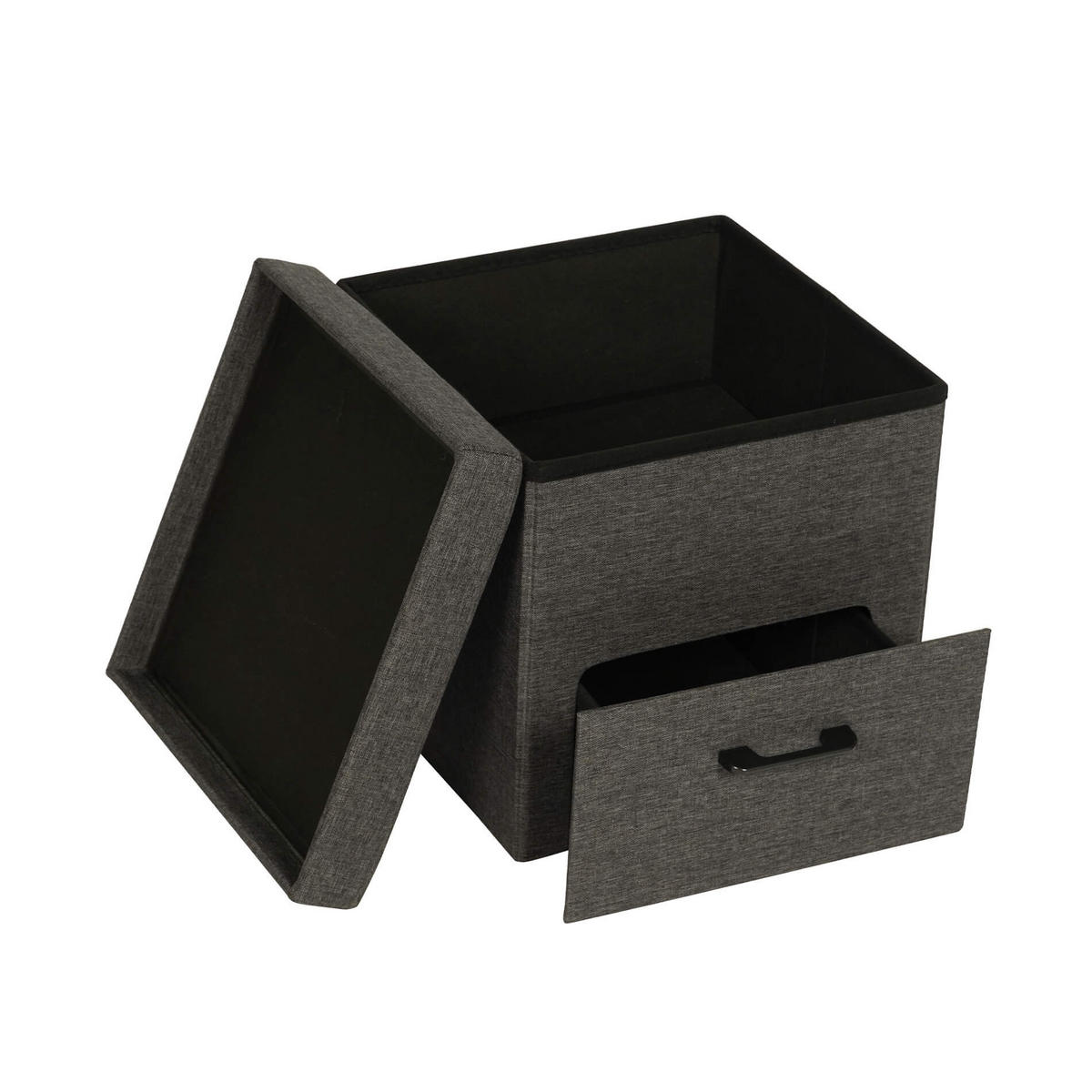 POUF Alocasia mit Stauraum 40/40/40 cm - Grau, Holz (40/40/40cm) - Mobili Rebecca