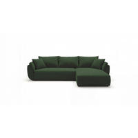 ECKSOFA SYDNEY rechts grün Cord Poso 14 - Schlaffunktion, Bettkasten - Grün, Textil (174/280cm) - Cornero