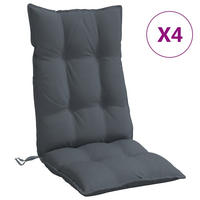 HOCHLEHNER-AUFLAGEN 4Er Set Anthrazit Oxford-Gewebe - Anthrazit, Textil (50/7/120cm) - vidaXL