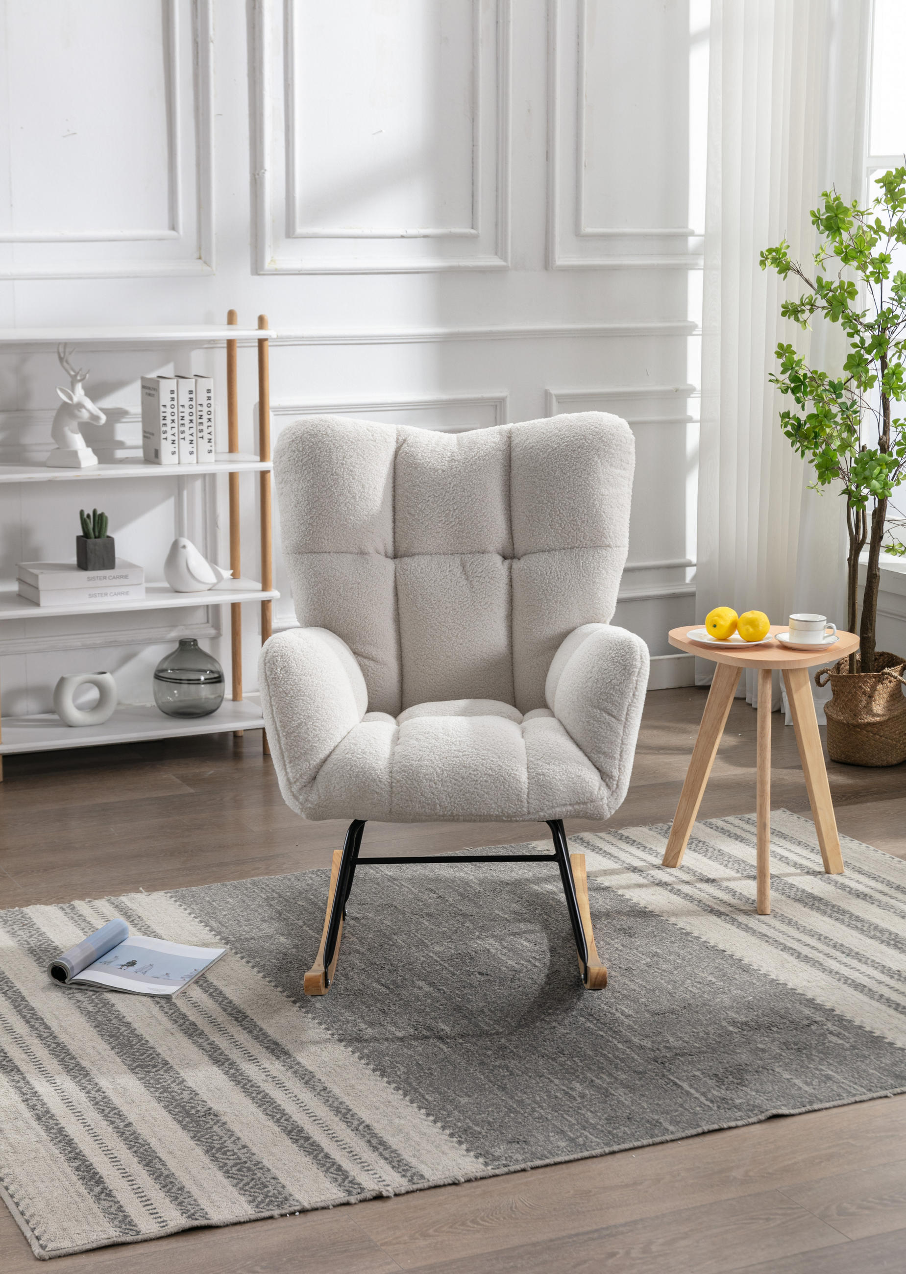 Thumbnail - Urban Meuble Schaukelsessel, Weiß, Textil, Mode, 70x95x80 cm, Wohnzimmer, Sessel, Relaxsessel