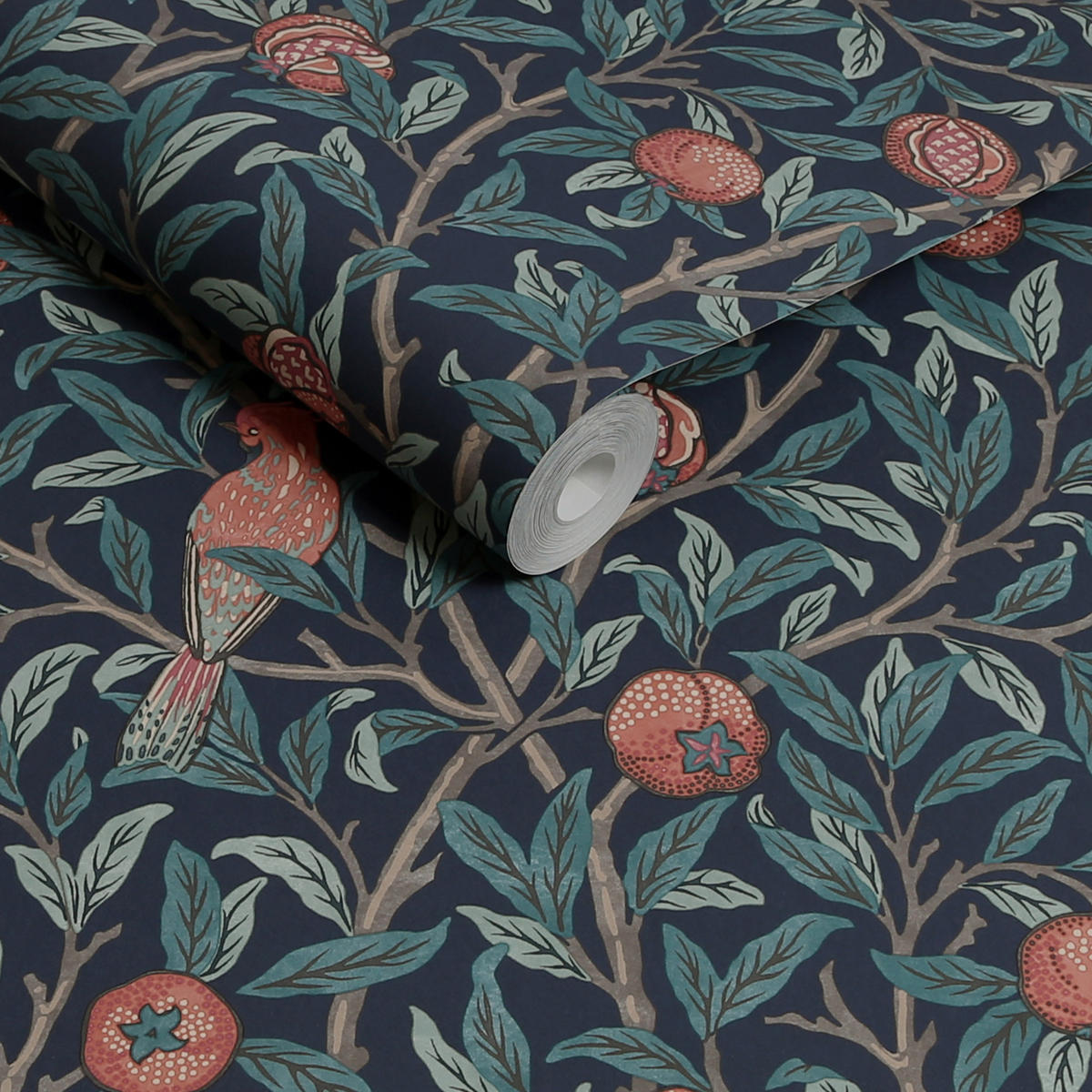 VLIESTAPETE Vogel & Granatapfel Marineblau - Blau, Papier/Kunststoff (52/1000cm) - Graham & Brown