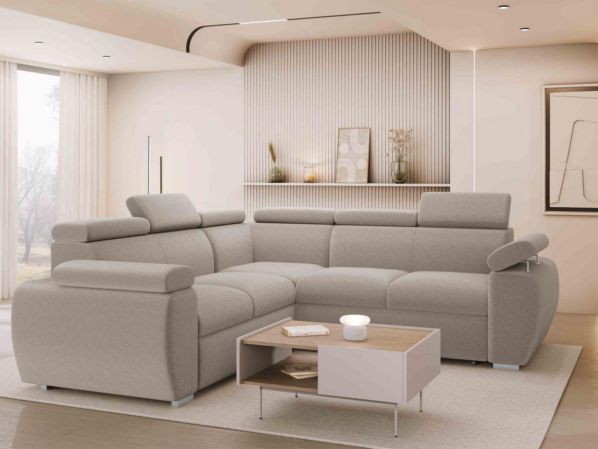 ECKSOFA Boston Maxi - Chromfarben/Naturfarben, Holz/Textil (260/260cm) - MIRJAN24