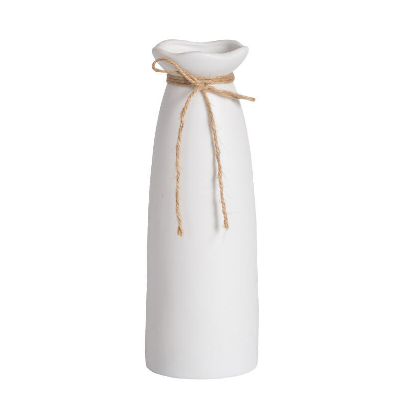 VASE 7 x 7 x 21 cm Keramik - Weiß, Keramik (7cm) - LIBRATON