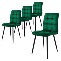 ESSZIMMERSTUHL Samt Dunkelgrün 4er Set - Dunkelgrün, Metall (41/89/49cm) - ML-DESIGN