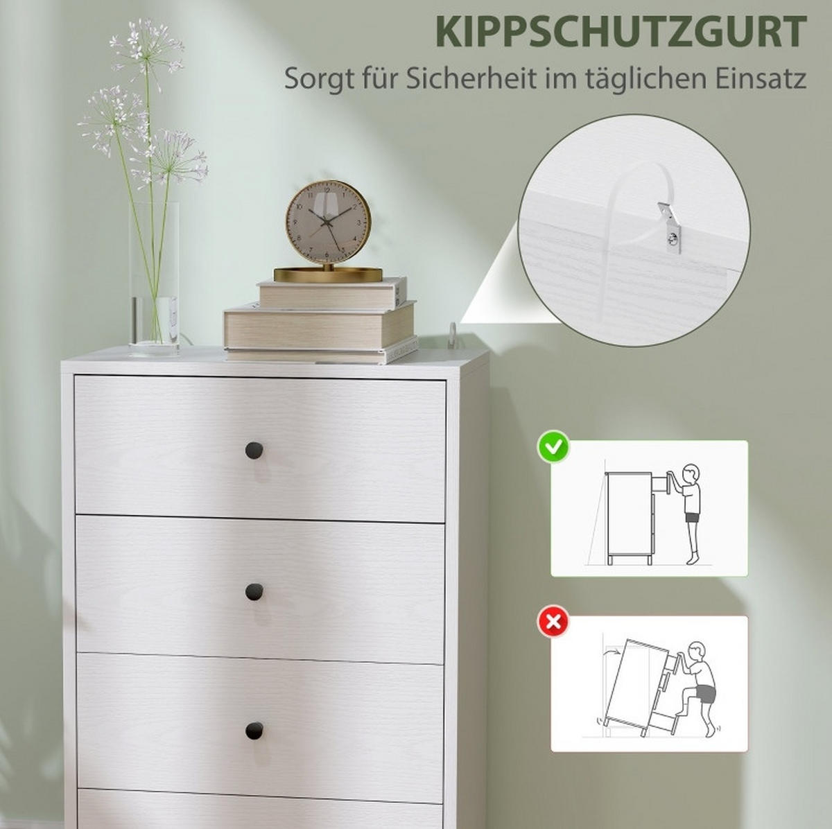 KOMMODE 47/75/29 cm Weiß aus Holzwerkstoff mit 4 Schubladen - Weiß, Holzwerkstoff (29/75/47cm) - OKMYHOME