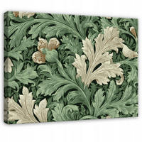 LEINWANDBILD Blätter Vintage Grün 100x70 cm - Multicolor, Holzwerkstoff (100/70cm) - Wallarena