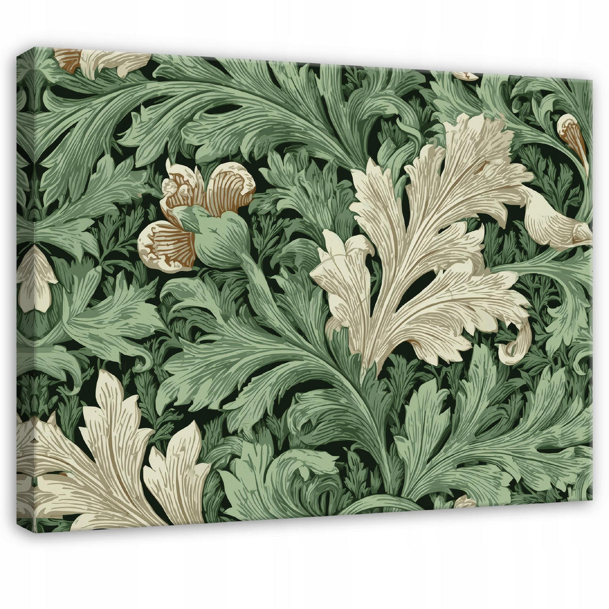 LEINWANDBILD Blätter Vintage Grün 100x70 cm - Multicolor, Holzwerkstoff (100/70cm) - Wallarena