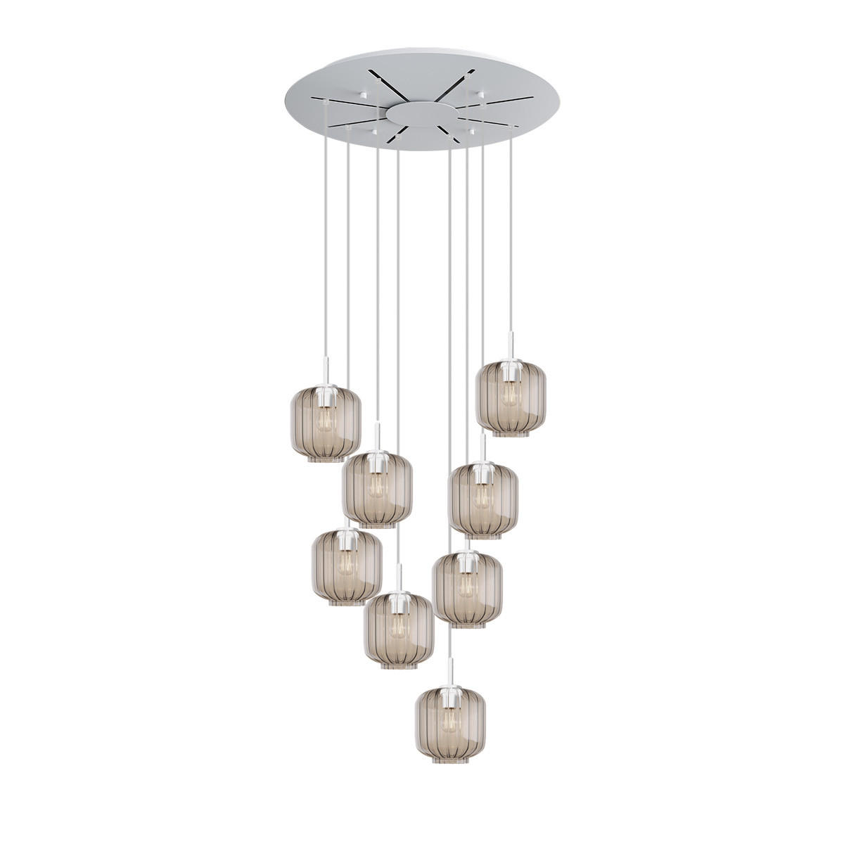 GALERIELEUCHTE Velo 8-flammig Klar Ø 20cm - Klar/Weiß, Glas (20/20/20cm) - s.luce