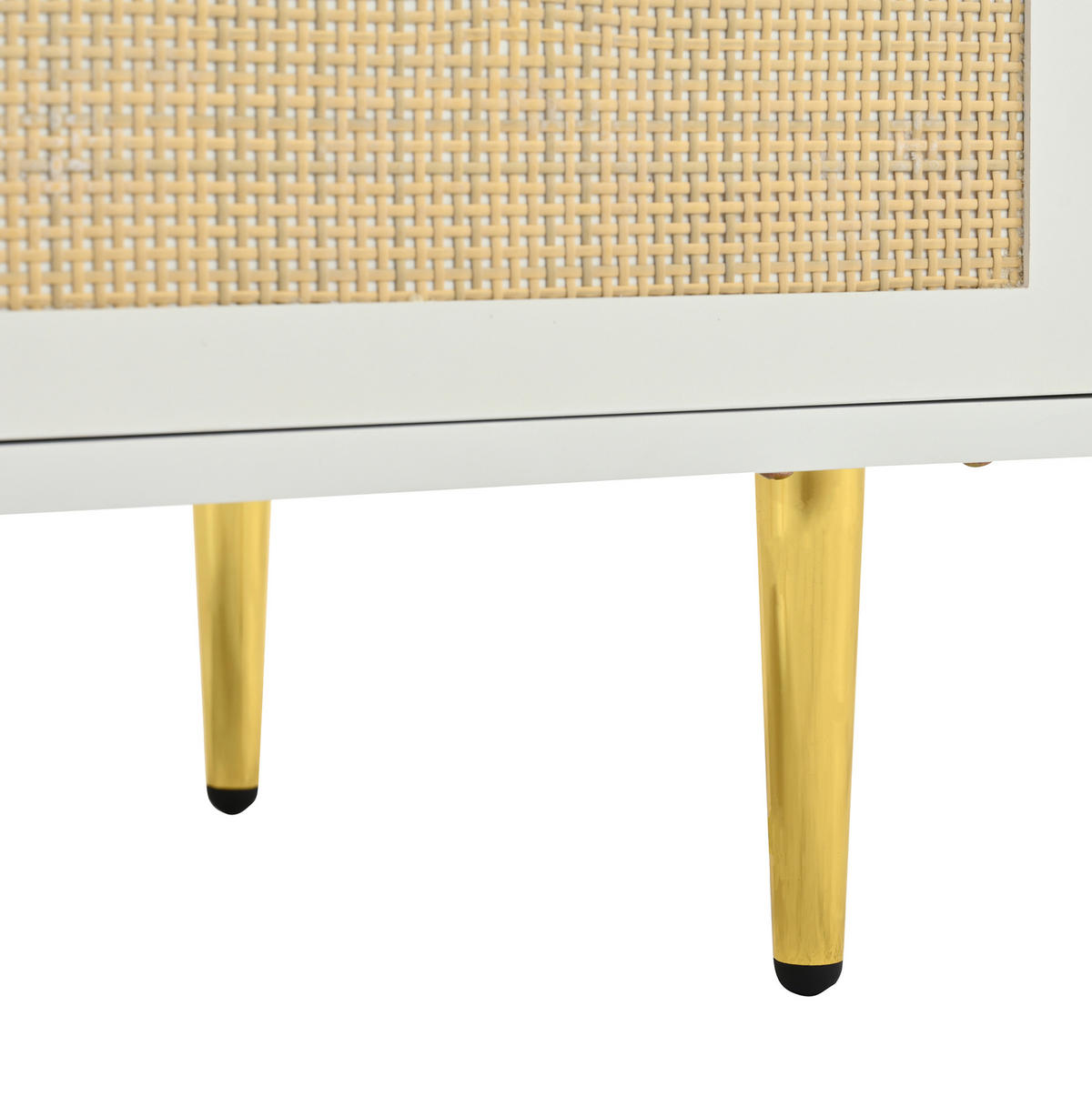 KLEIDERSCHRANK 80/175/48 cm Weiß/Natur aus Spanplatte mit PE-Rattan-Front - Weiß, Holzwerkstoff (48/175/80cm) - OKMYHOME