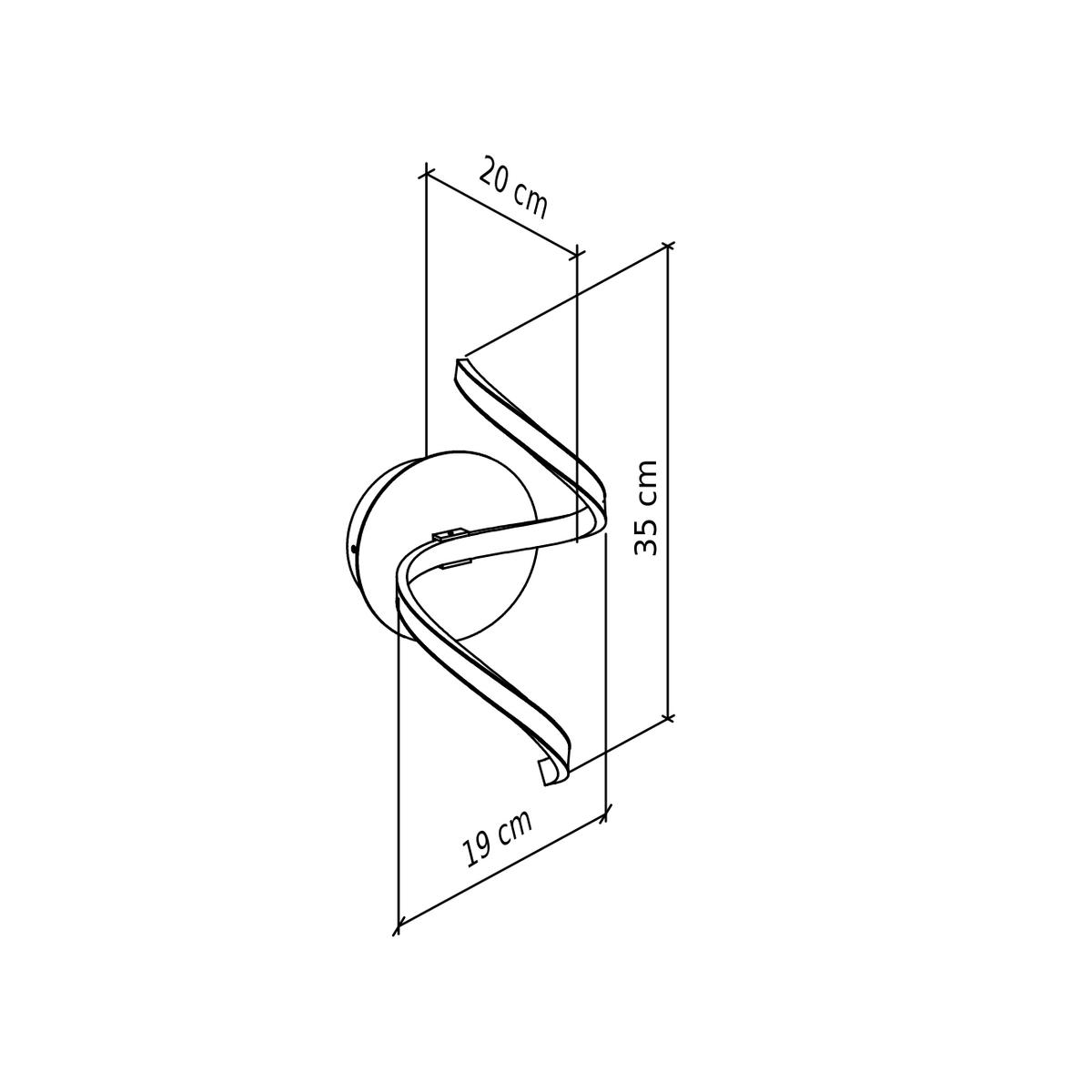 WANDLEUCHTE Vortex, Weiß, 35cm - Weiß, Metall (20/35/19cm) - KOSILUM