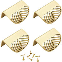 SCHRANKKNOPF Gold Sechskant 6er-Set 30x21 mm Messing - Goldfarben, Metall (2.3/4.2/6cm)