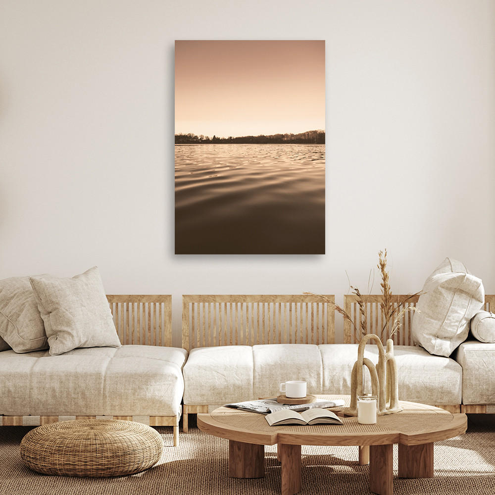 WANDBILD ruhiges wasser auf dem see - Beige, Textil (40/60cm) - Feeby