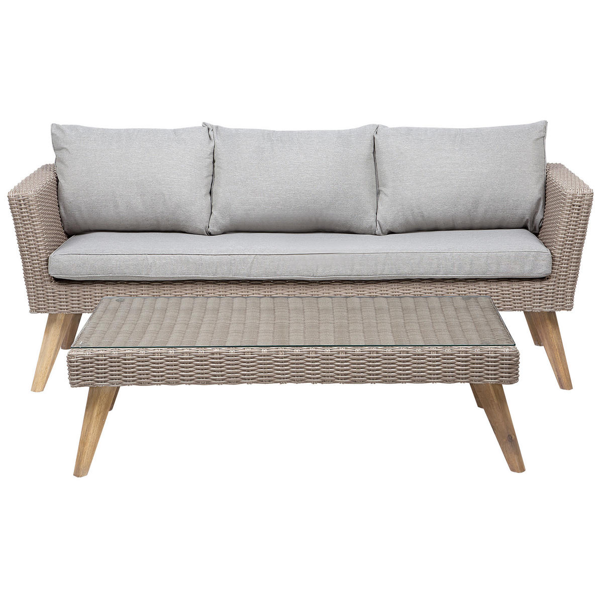 LOUNGE SET-5-Sitzer beige Vittoria - Beige, Kunststoff - Beliani