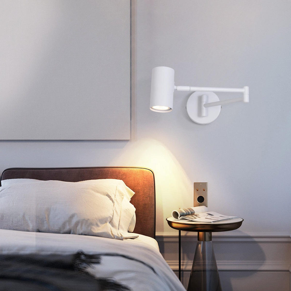 WANDLEUCHTE Transformer 10/10/50 cm - Weiß, Metall (10/50/10cm) - ZMH