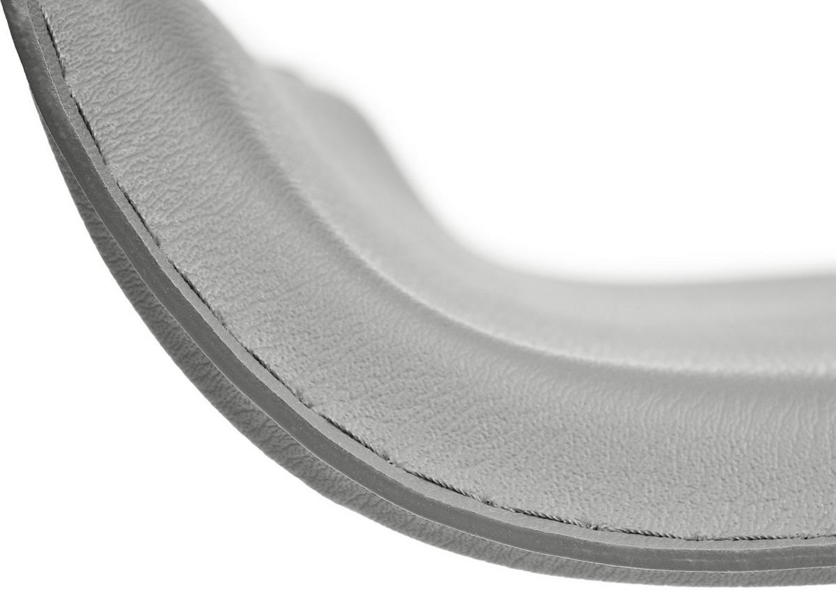 BARHOCKER Lederlook grau - Chromfarben/Grau, Textil/Metall (38/65/41cm) - CLP