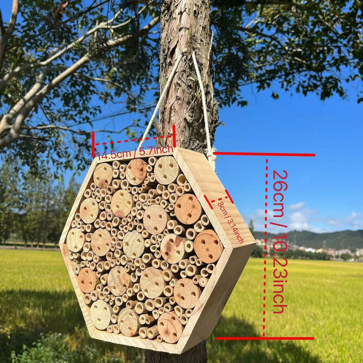 INSEKTENHOTEL 26/8/26 cm - Naturfarben, Holz (8/26/26cm) - Authentics