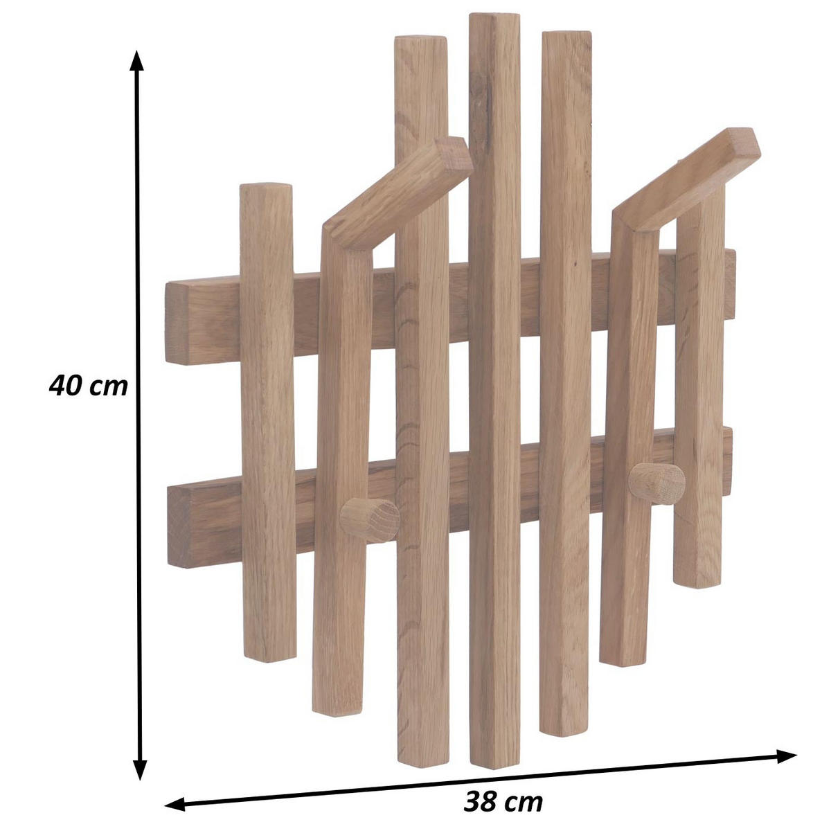 GARDEROBENPANEEL Eiche Dekor - Eichefarben, Holz (38/40/12cm) - Jamb