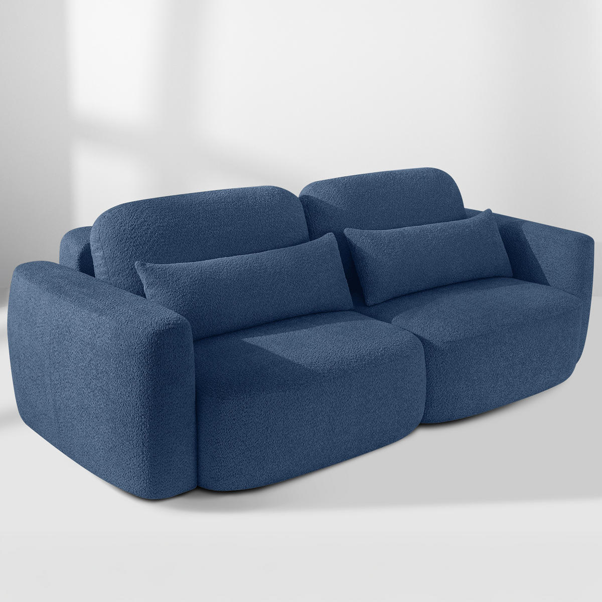SOFA 3 ELOSA - Dunkelblau, Holz/Textil (245/85/115cm) - KONSIMO®