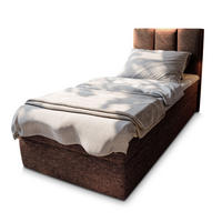 POSTEL BOXSPRING MERIL 100x200 cm, s matrací a úložným prostorem, hnědá - hnědá, kompozitní dřevo/textil (100/200cm) - MASSENO