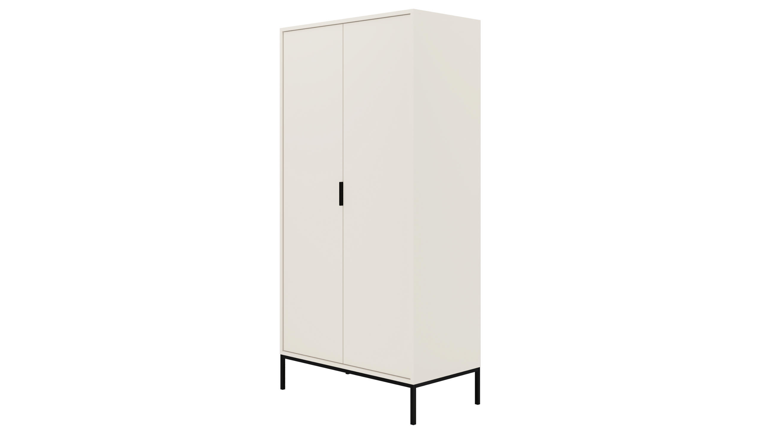 DREHTÜRENSCHRANK Austin 55/205,4/100 cm - Schwarz/Weiß, Holzwerkstoff (55/205/100cm) - Kocot Kids