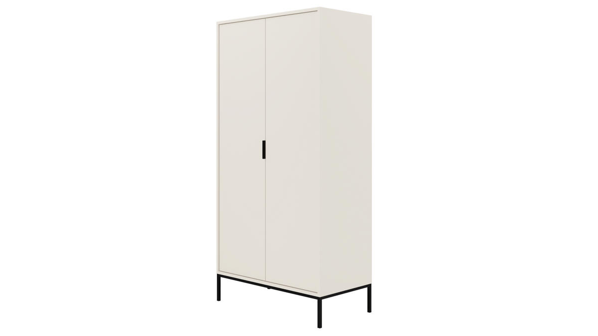 DREHTÜRENSCHRANK Austin - Schwarz/Weiß, Holzwerkstoff (55/205/100cm) - RAUMHIRSCH FURNITURE