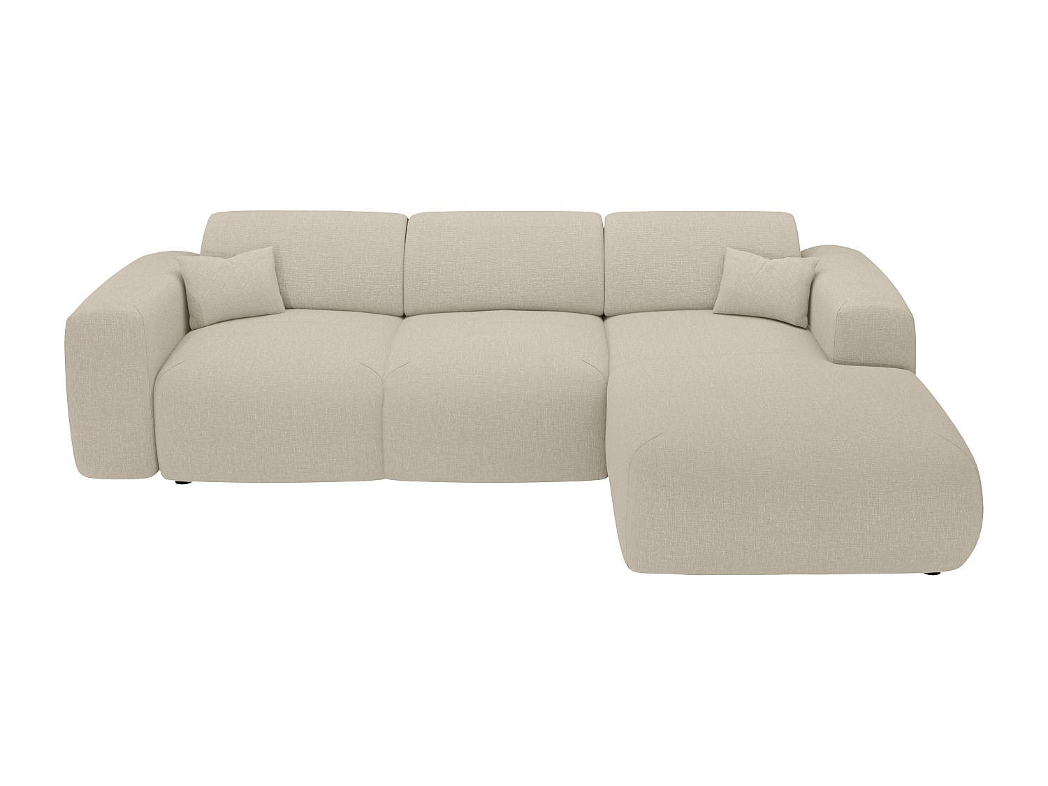 SOFA - 5 Personen - stoff - beige Pogni - Beige, Textil (283/77/180cm) - Vente-Unique