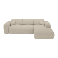 SOFA - 5 Personen - stoff - beige Pogni - Beige, Textil (283/77/180cm) - Vente-Unique