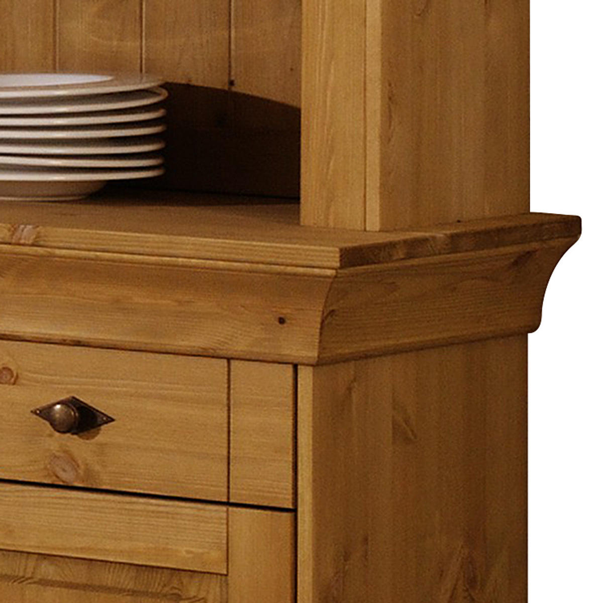 BUFFET - Kiefer massiv - Braun/Kieferfarben, Holz/Holzwerkstoff (143/197/45cm) - home24