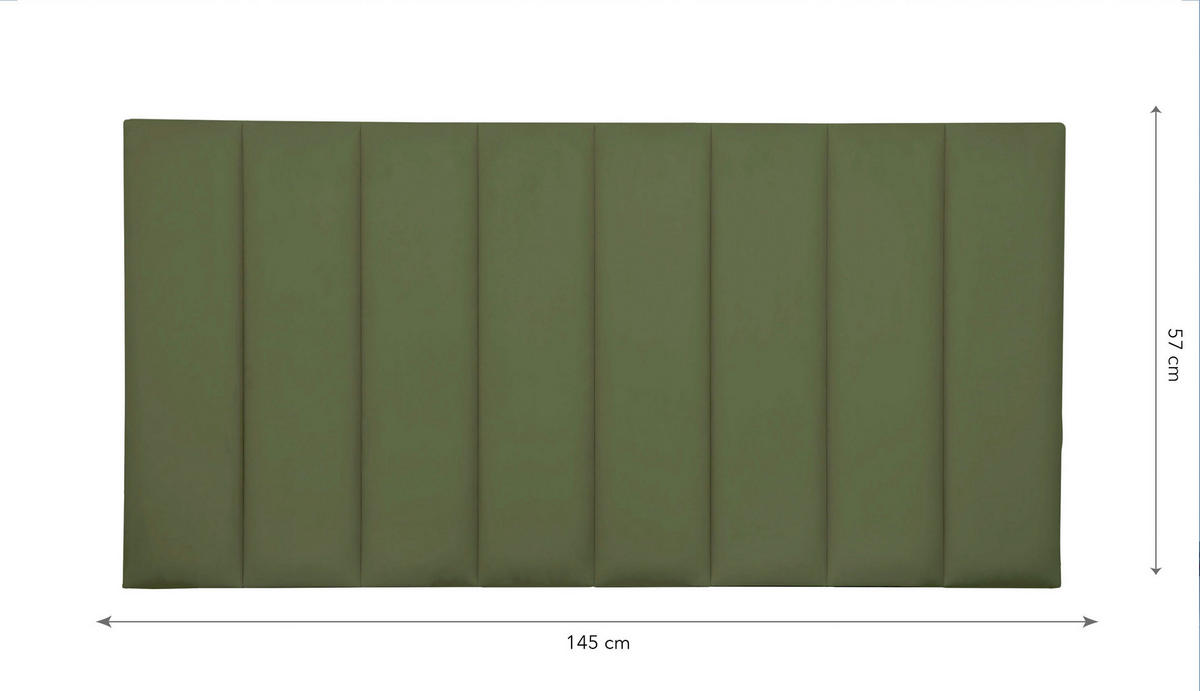 KOPFTEIL Gepolstertes aus Samt Salbei-Grünem 145/57/8 cm NILA - Grün, Textil (145/57/8cm) - RNT By Really Nice Things