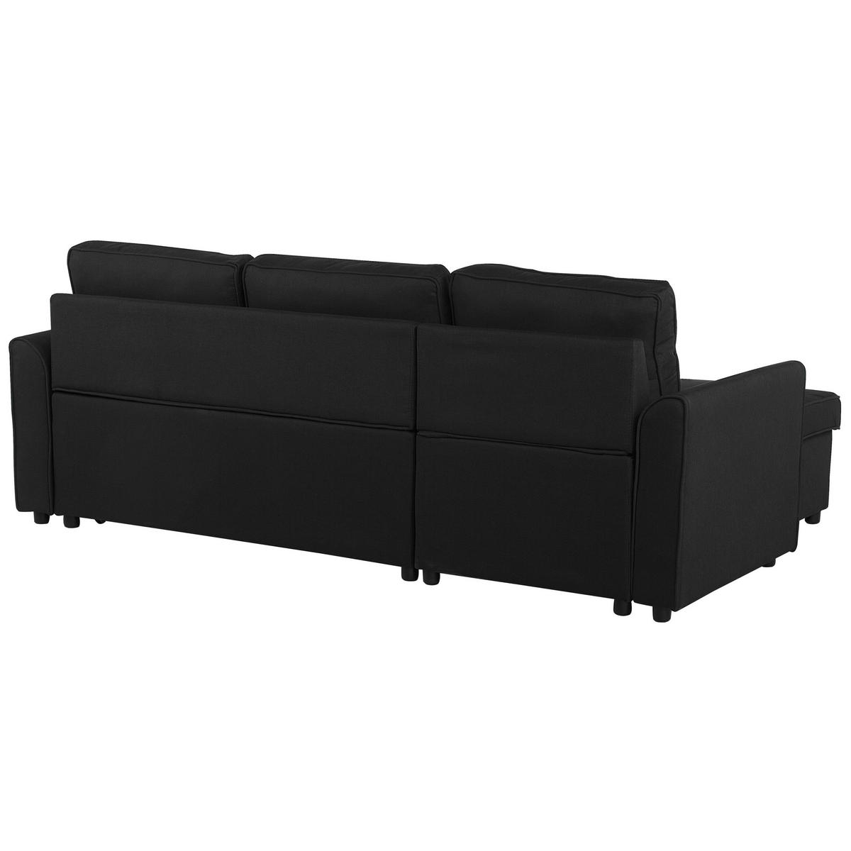 ECKSOFA Polsterbezug Schwarz rechtsseitig Nesna - Schwarz, Textil (228/145cm) - Beliani