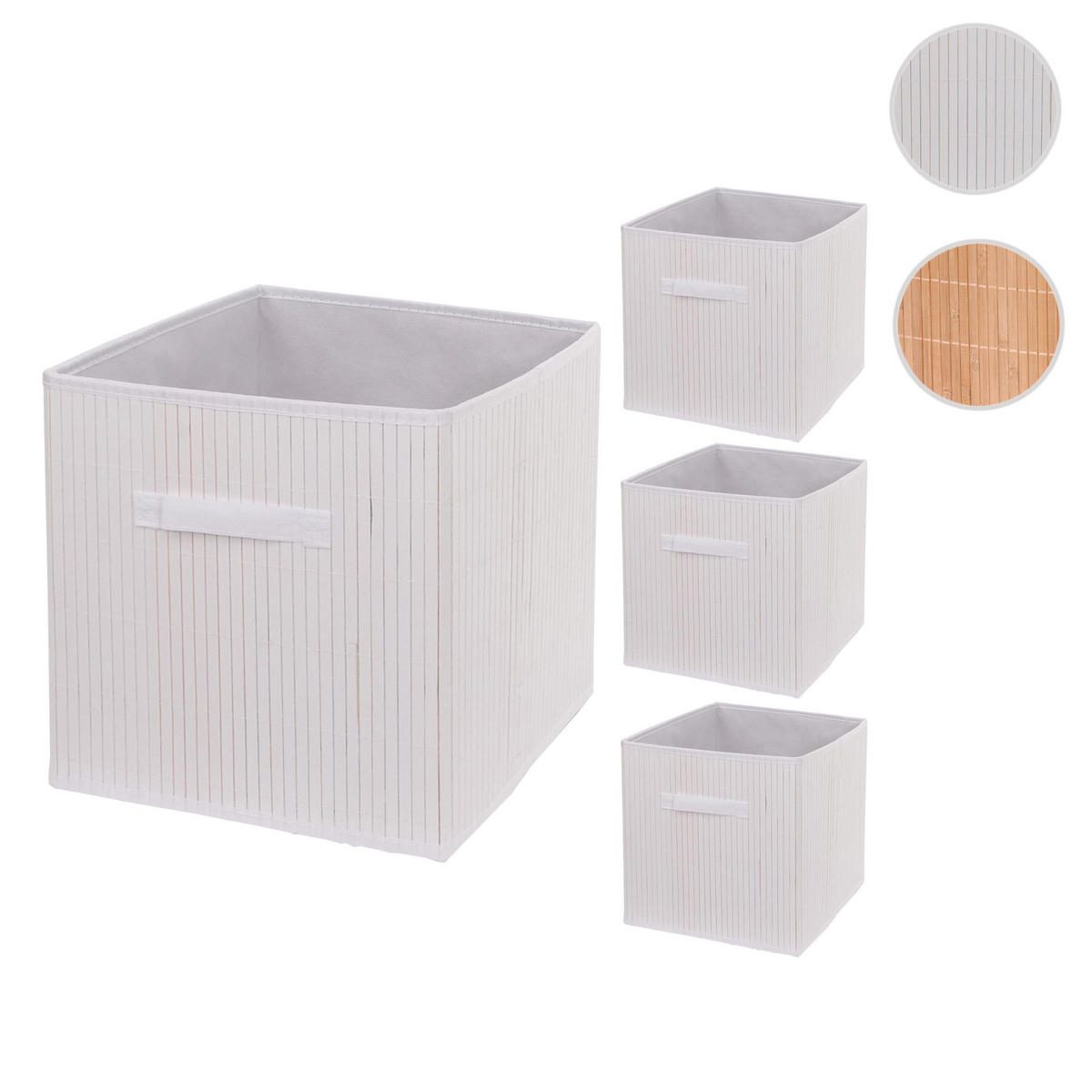 SKLÁDACÍ KRABICE Bílá, sada 4 ks - bílá, dřevo (32/32cm) - MCW
