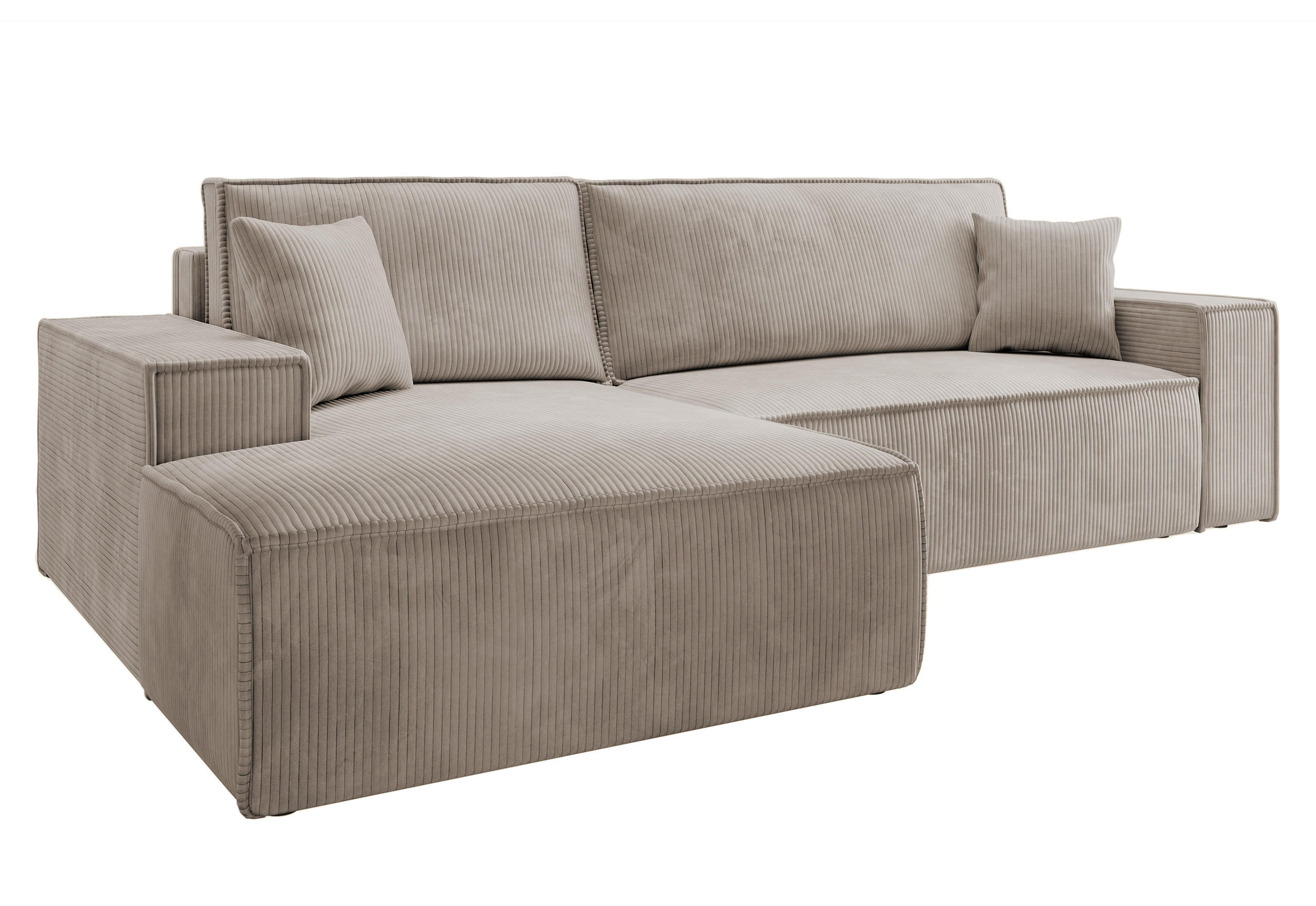 ECKSOFA Farese Beige Cord - Beige, Textil (267/167cm) - Selsey