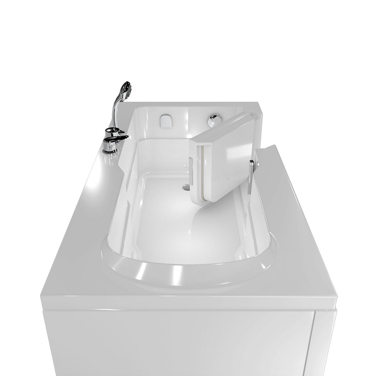 SENIORENWANNE mit Tür S17-EH-L 150x75 - Weiß, Glas/Kunststoff (75/54/150cm) - AcquaVapore by Sandra Jentho