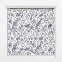 VNÚTORNÁ roleta - okenná roleta - roleta - 80x140 cm - Divoké kvety - modrá, plast (80/140/0.5cm) - TULUP