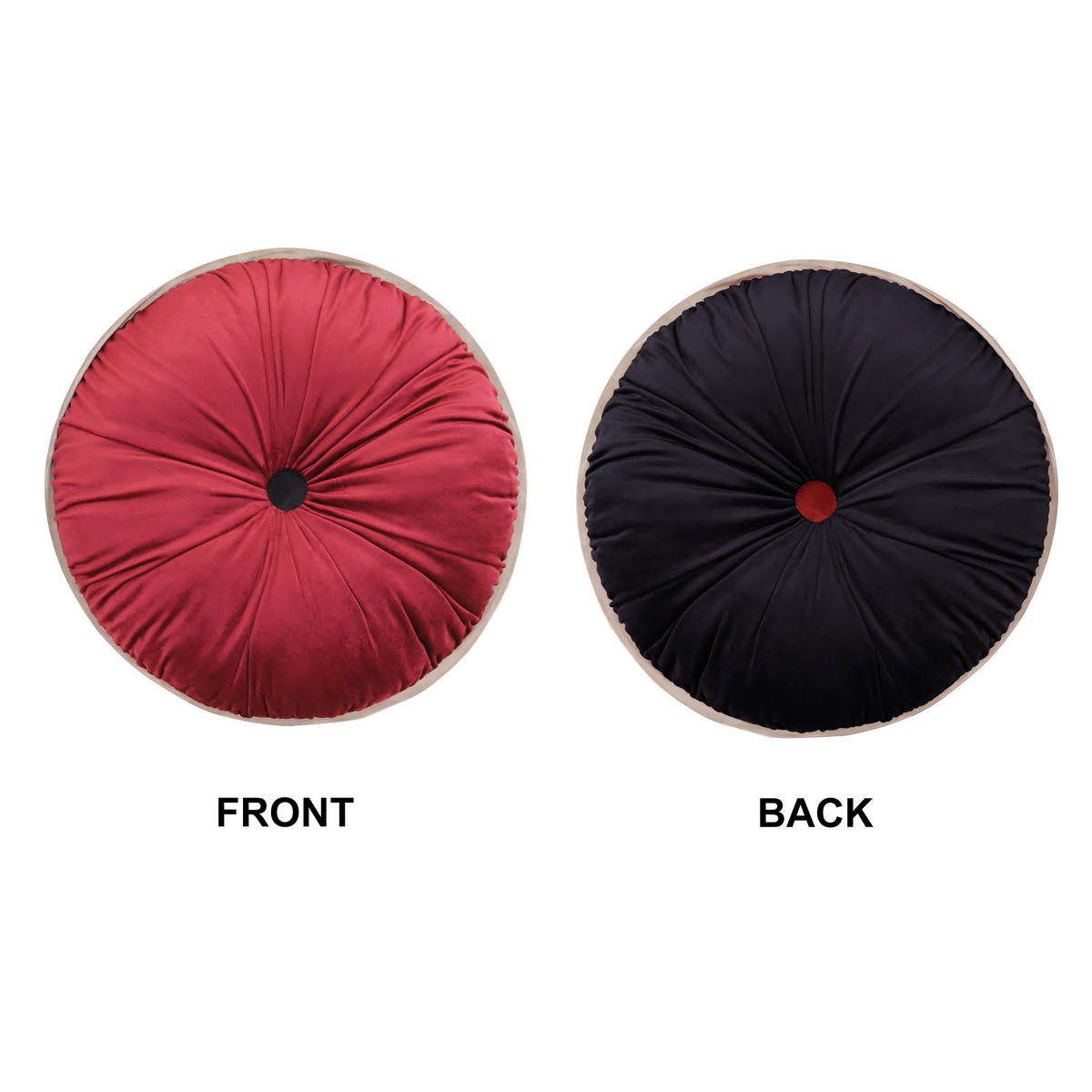 ZIERKISSEN Samt Rotwein - Weinrot, Textil (38/38cm) - Vercart