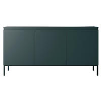 SIDEBOARD Bemmi Dunkelgrün mit Metallbeinen 150 cm - Dunkelgrün/Schwarz, Holzwerkstoff/Metall (150/77/35cm) - Selsey