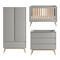 POKOJ PRO MIMINKO 3DÍLNÝ Swing Šedá a dřevo - šedá, kompozitní dřevo (124/89/66cm) - Petits-meubles