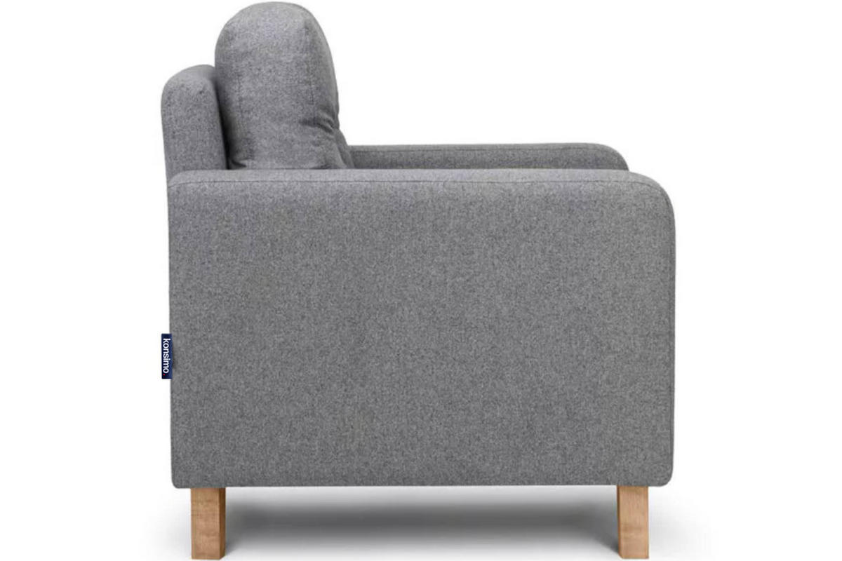 SESSEL ERISO mit Armlehnen und angenehmer Stoff zum Anfassen, Strukturstoff, dunkelgrau - Dunkelgrau/Braun, Textil (80/75/75cm) - KONSIMO®