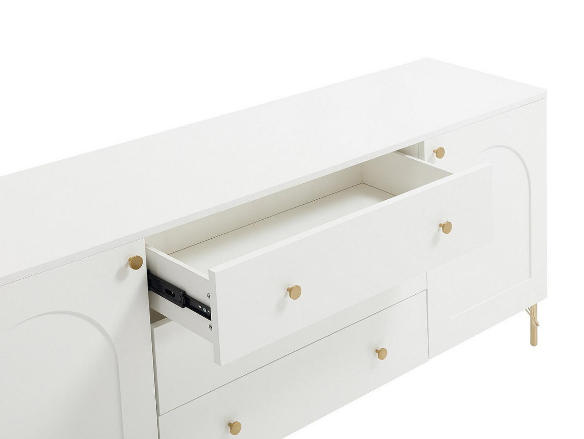SIDEBOARD - 180 cm x 40 cm - Holz, Platte - Weiß - ALOBARA - Weiß, Holz (180/75/40cm) - Vente-Unique