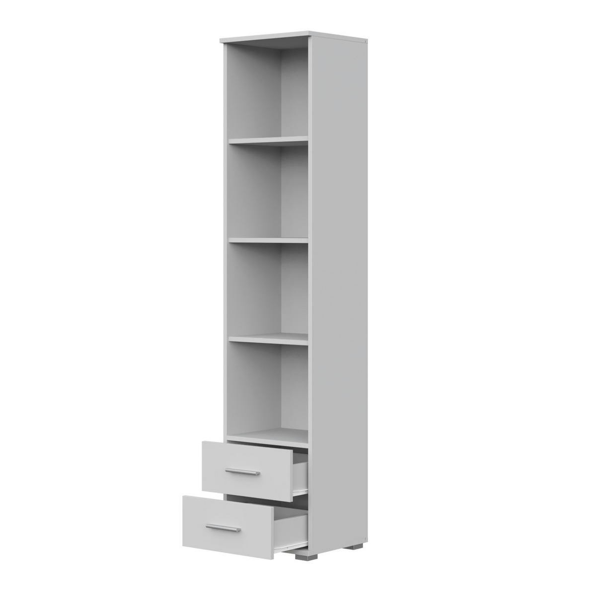 BÜCHERREGAL FAUSKE REG3-2S Schubladen Weiß - Weiß, Holzwerkstoff/Kunststoff (40/180/34cm) - Komodee