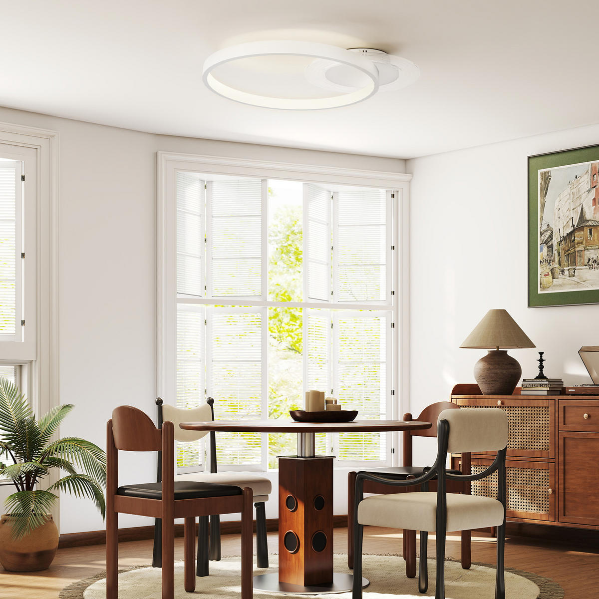 DECKENLEUCHTE Metall Acryl Weiß - Weiß, Metall (50/40/7.4cm) - HOMCOM