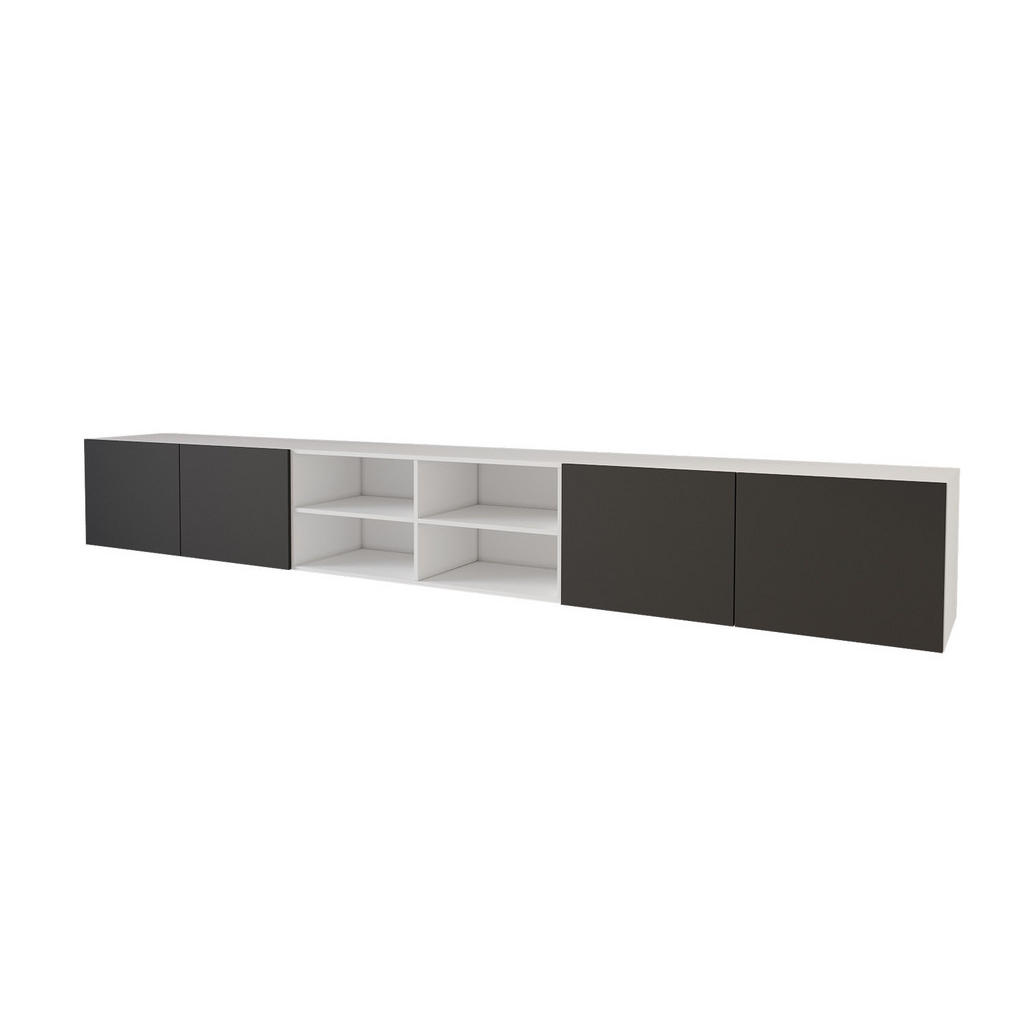 ALTDECOR NÍZKÁ komoda ELIO-W 3x100x40x40 cm – bílá / černá
