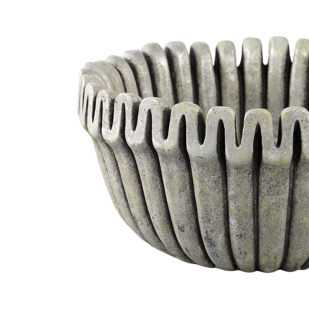 TOPF Raffay Grau 30/30/15cm - Grau, Stein (15cm) - PTMD Collection