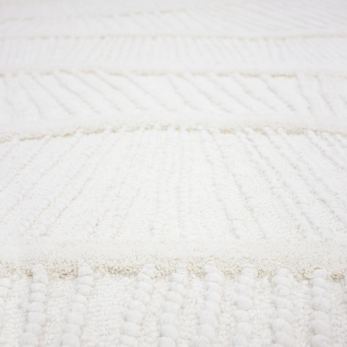 WOLLTEPPICH CARVE, abstrakt, Weiß, 80 x 230 cm - Beige, Textil (80/230cm) - KADIMA DESIGN