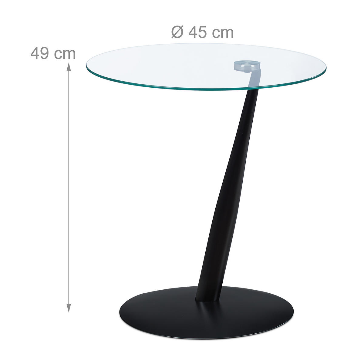 BEISTELLTISCH - Multicolor, Glas/Metall (45/45/49cm) - Relaxdays