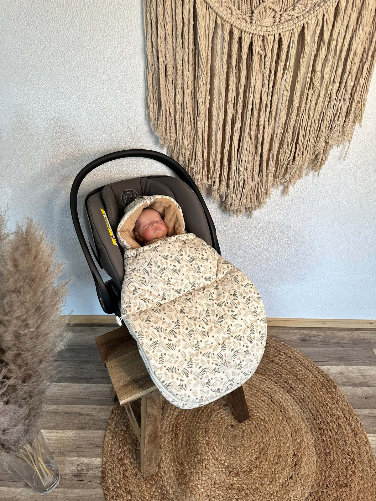 BABYSCHALENFUSSSACK Small Jersey Hooded, forrest cream - Nussbaumfarben, Textil (40/9/80cm) - Kaiserbaby