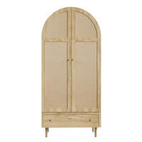 KLEIDERSCHRANK Holz Leinen Schubladen großer Stauraum modern - Eichefarben, Holzwerkstoff (50/175/79cm) - FLIEKS
