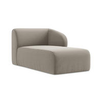 SOFAELEMENT Rechts Samt Stoff Grau - Taupe/Schwarz, Holzwerkstoff/Kunststoff (91/75/166cm) - Makamii